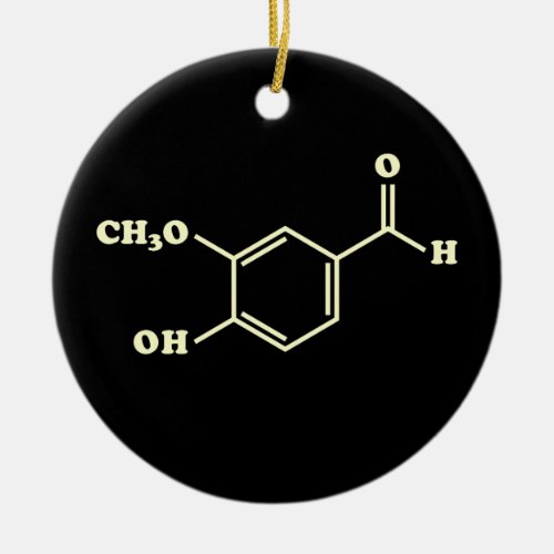 Vanilla Vanillin Molecular Chemical Formula Ceramic Ornament