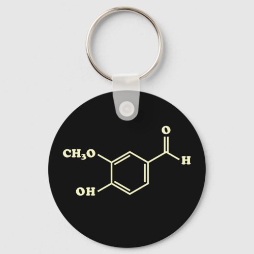 Vanilla Vanillin Molecular Chemical Formula Keychain