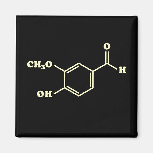 Vanilla Vanillin Molecular Chemical Formula Magnet (Front)