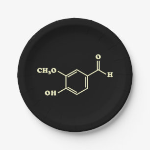 Vanilla Vanillin Molecular Chemical Formula Paper Plates