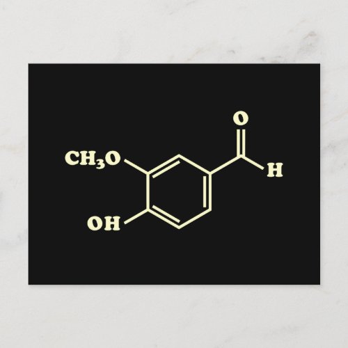 Vanilla Vanillin Molecular Chemical Formula Postcard