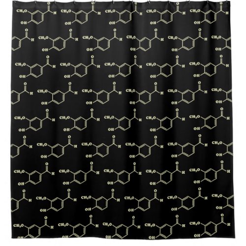 Vanilla Vanillin Molecular Chemical Formula Shower Curtain