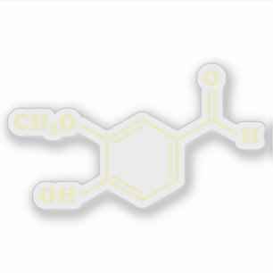Vanilla Vanillin Molecular Chemical Formula Sticker