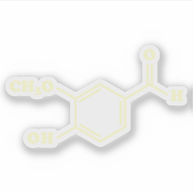 Vanilla Vanillin Molecular Chemical Formula Sticker (Front)