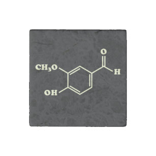 Vanilla Vanillin Molecular Chemical Formula Stone Magnet