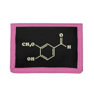 Vanilla Vanillin Molecular Chemical Formula Trifold Wallet