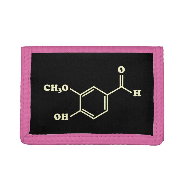 Vanilla Vanillin Molecular Chemical Formula Trifold Wallet (Front)