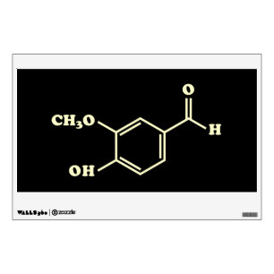 Vanilla Vanillin Molecular Chemical Formula Wall Decal