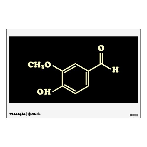 Vanilla Vanillin Molecular Chemical Formula Wall Decal
