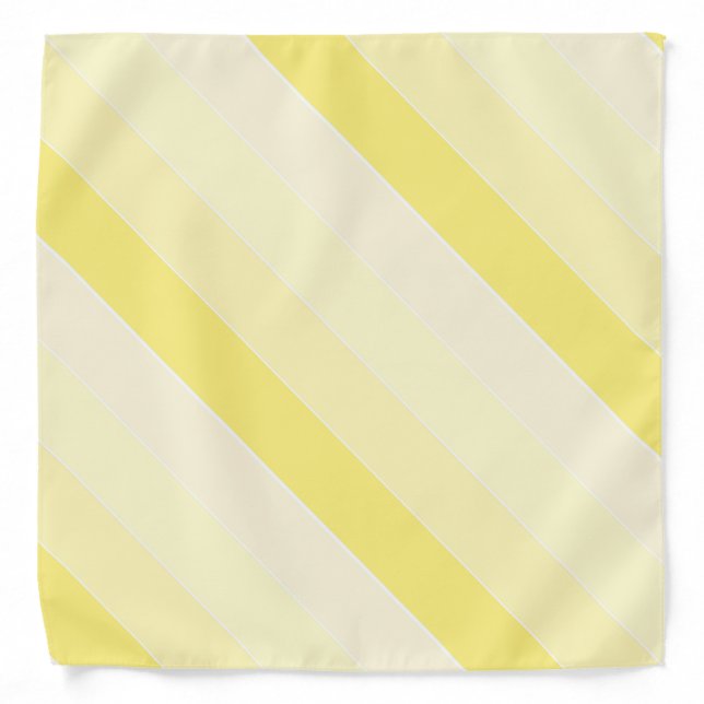 Vanilla Yellow Striped Template Elegant Trendy Bandana (Front)