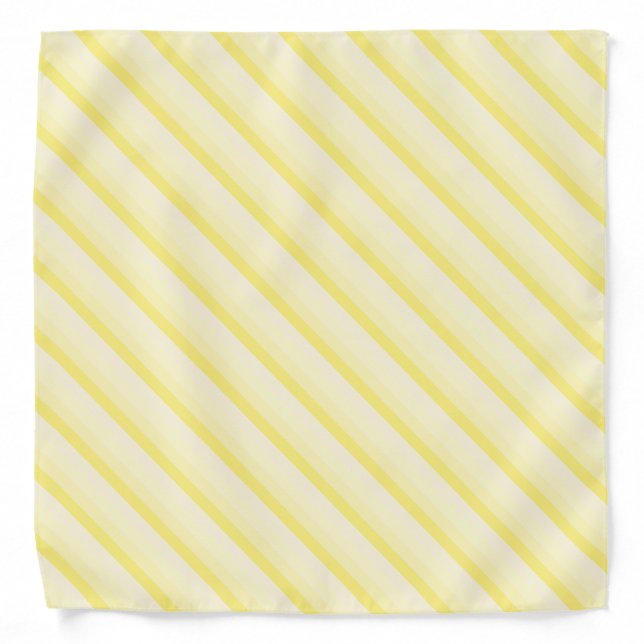 Vanilla Yellow Stripes Trendy Elegant Template Bandana (Front)