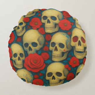Vanitas & Roses Round Pillow