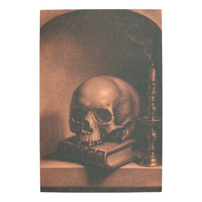 Vanitas Still Life Contemplation of Mortality Metal Print (Front)