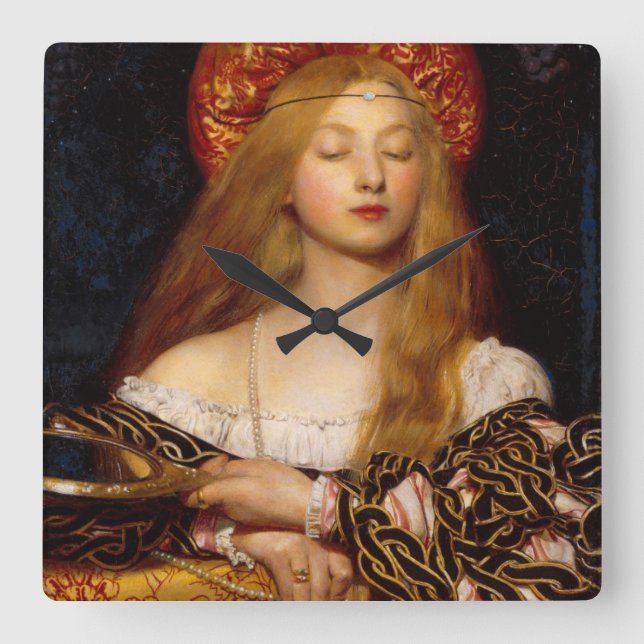 VANITY BEAUTY-FASHION COSTUME DESIGNER SQUARE WALL CLOCK (Front)