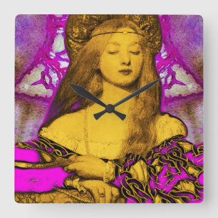 VANITY BEAUTY-FASHION COSTUME DESIGNER SQUARE WALL CLOCK