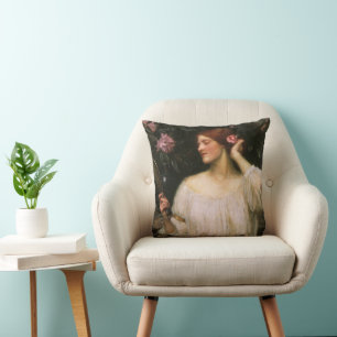 Vanity by John William Waterhouse Throw Pillow