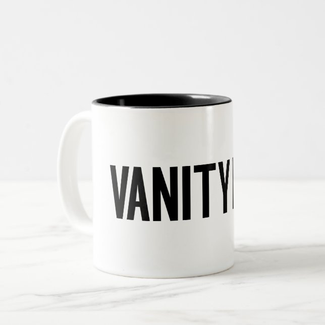Vanity Fur Black Two-Tone Coffee Mug (Front Left)