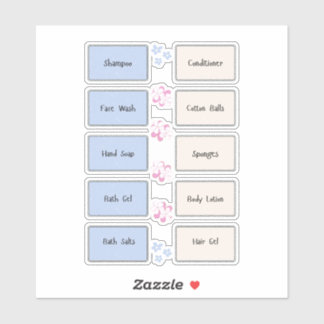 Vanity Items Organization Vinyl Labels