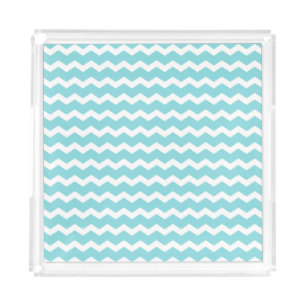 Vanity Tray/Blue Chevron Acrylic Tray