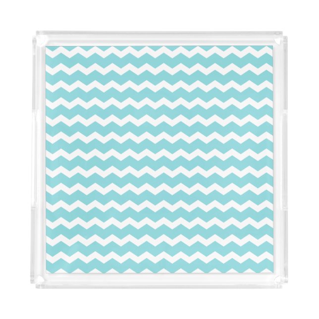 Vanity Tray/Blue Chevron Acrylic Tray (Front)