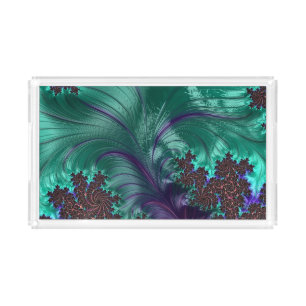 Vanity Tray Decor Teal Floral Designed