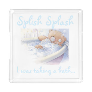 Vanity Tray/Teddy Bear with Quote Acrylic Tray