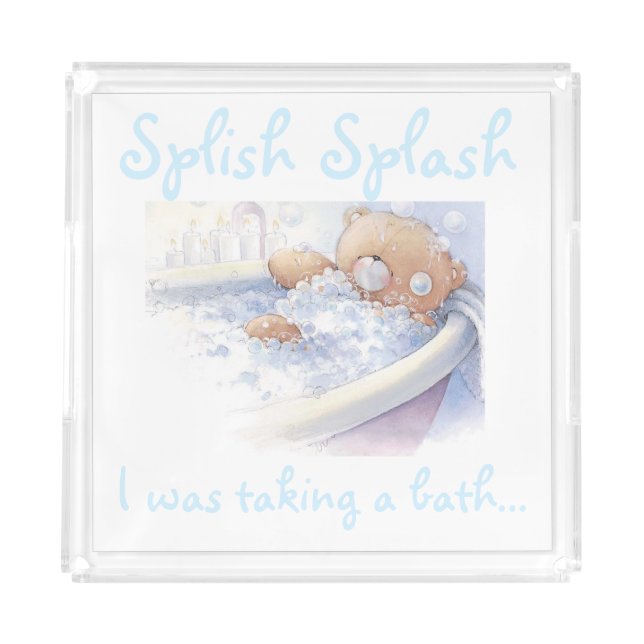 Vanity Tray/Teddy Bear with Quote Acrylic Tray (Front)