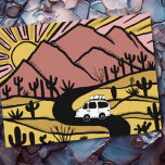 Vanlife Campervan Desert Mountains RV Sunrise Postcard<br><div class="desc">Check out this awesome postcard with drawings of mountains and a camper van. Add your own text. Check out my shop for butterflies,  birds,  RVs,  camping,  hiking,  flowers and lots more!</div>