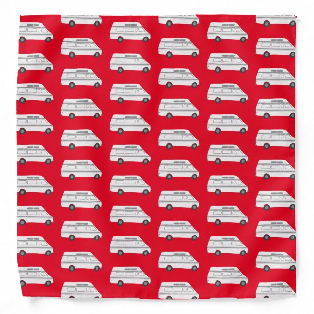 VanLIFE Campervan RV Van Camper black white red Bandana (Front)