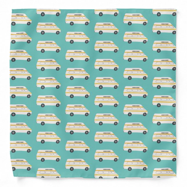VanLIFE Campervan RV Van Camper on aqua Bandana (Front)