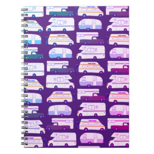 Vanlife Camping Camper RV Trailer Pattern Notebook