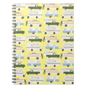 Vanlife Camping Camper RV Trailer Pattern Notebook