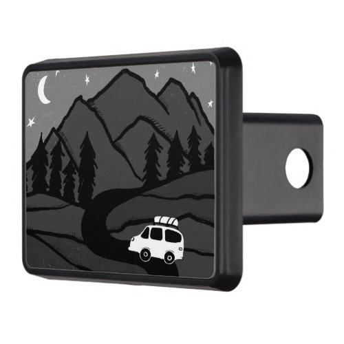 Vanlife Camping  Vintage Van Mountain Moon Hitch Cover