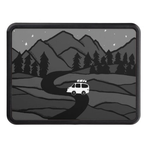 Vanlife Camping  Vintage Van Mountains Stars  Hitch Cover