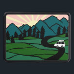 Vanlife Camping  Vintage Van Mountains Sunrise  Hitch Cover<br><div class="desc">Adventure awaits! Check out this cool van drawing and visit my shop for more camping,  RVing and vanlife stuff!</div>
