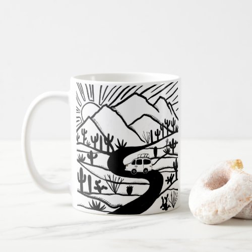 Vanlife Desert Mountain Explore Sunrise Coffee Mug