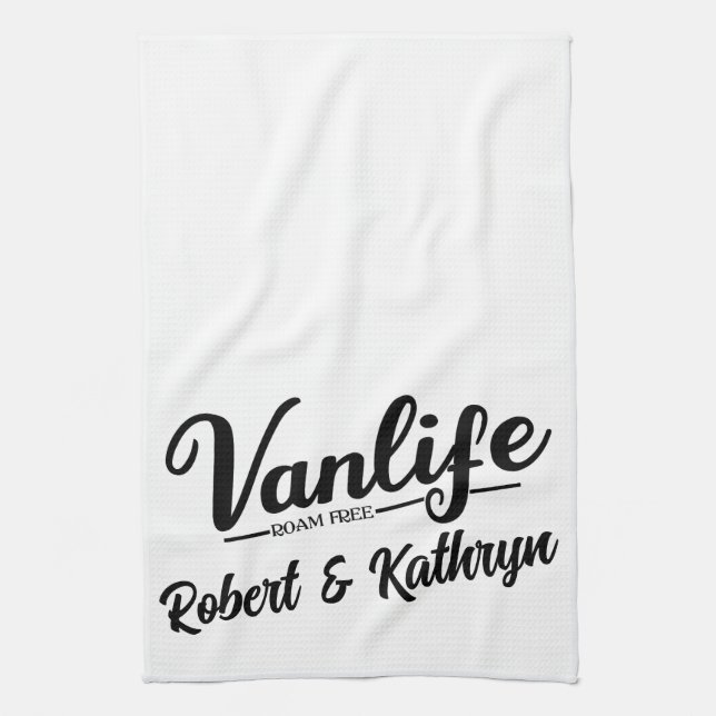 "VanLife" Personalized  Kitchen Towel (Vertical)