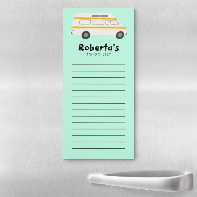 Vanlife RV Custom Grocery Shopping To-DO List Magnetic Notepad (In Situ)
