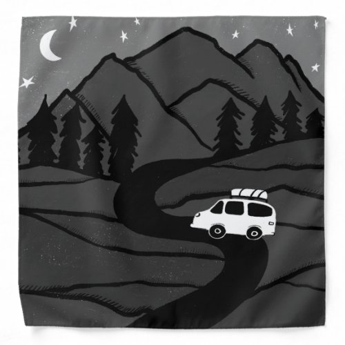 Vanlife Trees Forest Mountain Explore Adventure Bandana