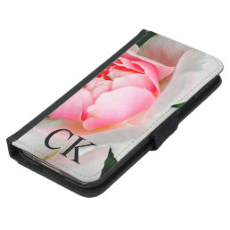 Vanmoure Petal Rose Elegant  Monogram Wallet Phone Case For Samsung Galaxy S5