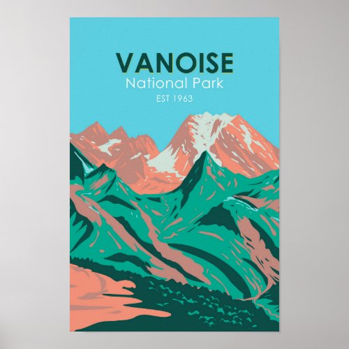 Vanoise National Park France Vintage Poster