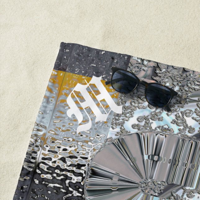 Vansophe Modern Monogram  Beach Towel (In Situ)