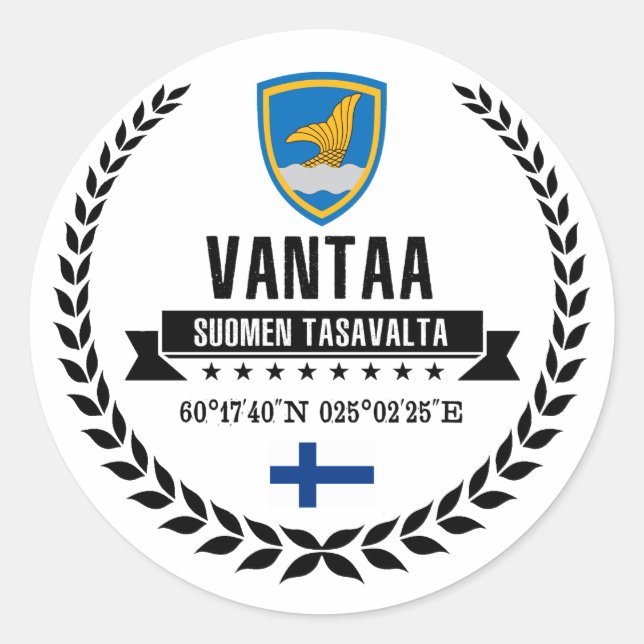 Vantaa Classic Round Sticker (Front)