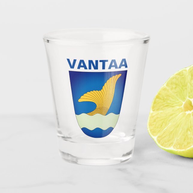 Vantaa coat of arms (Finland) Shot Glass (Front)