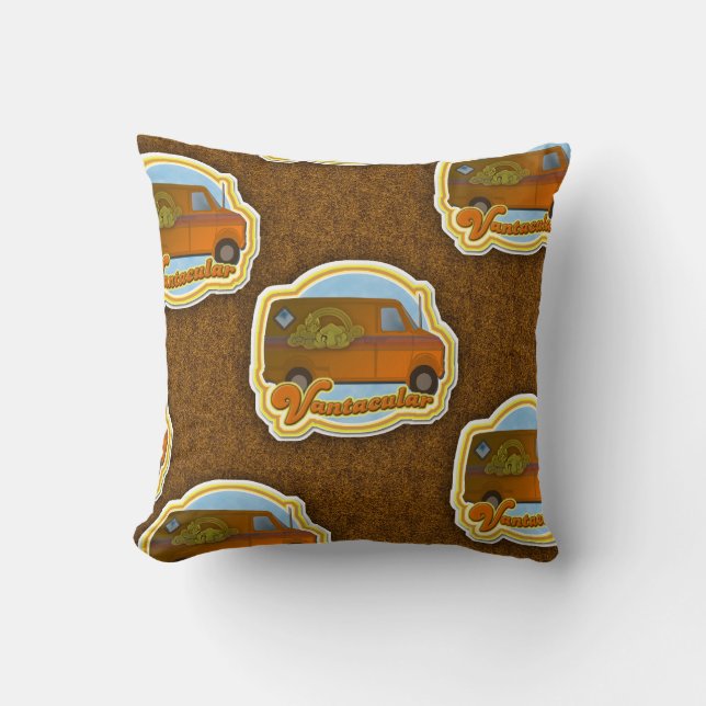 Vantacular fantastic Van Shag Pattern Throw Pillow (Front)