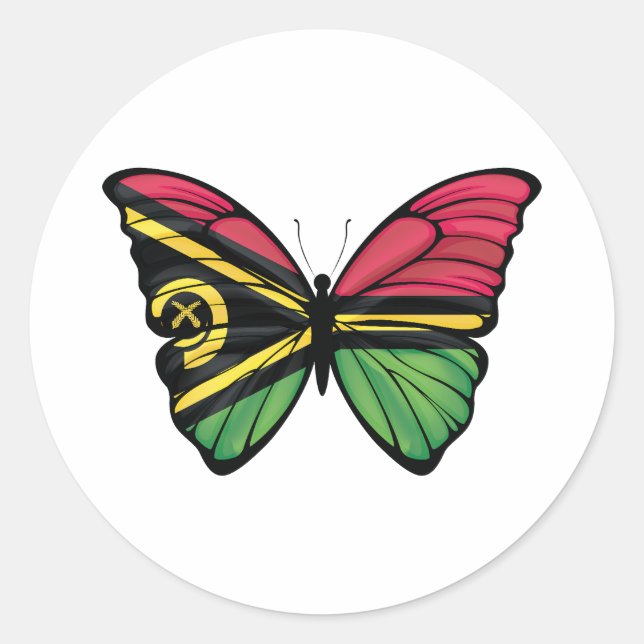 Vanuatu Butterfly Classic Round Sti Classic Round Sticker (Front)