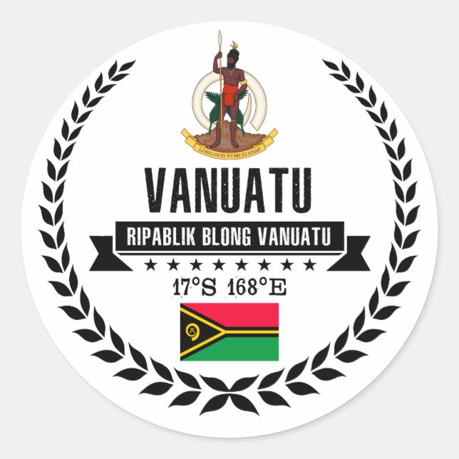 Vanuatu Classic Round Sticker (Front)