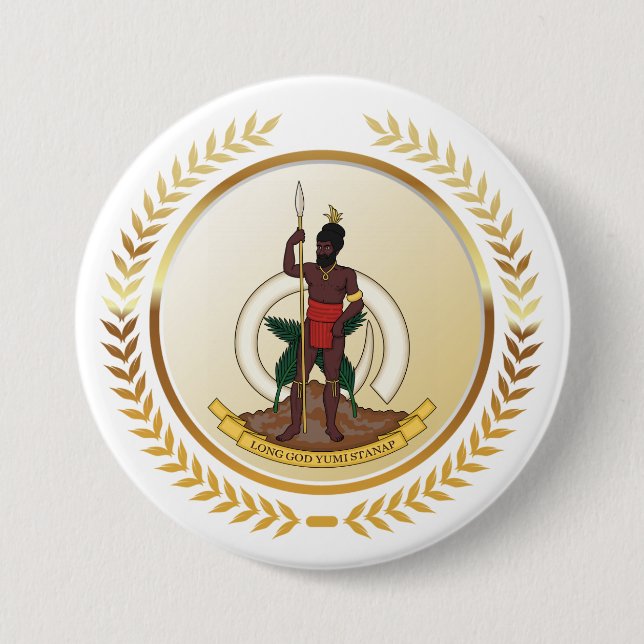 Vanuatu Coat of Arms Button (Front)