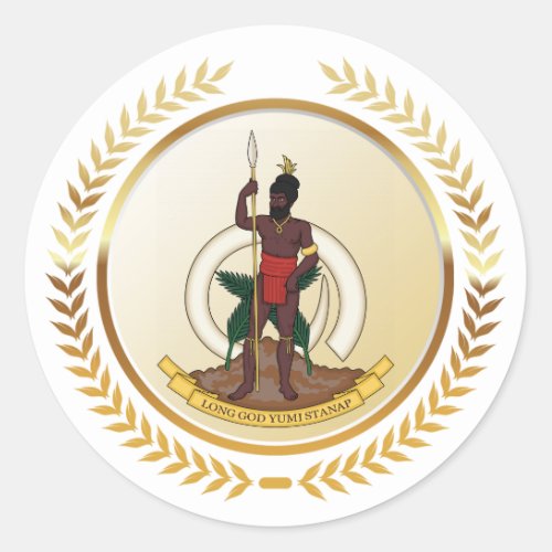 Vanuatu Coat of Arms Classic Round Sticker