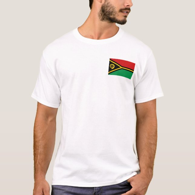 Vanuatu Flag and Map T-Shirt (Front)